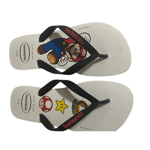 Havaianas Unisex Men’s Mario Bros Sandal White/Black Flip Flop Size 9/10 RARE - Picture 6 of 15
